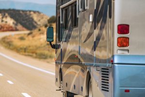 RV repairs and inspections diesel RV motorhome traveling down the road